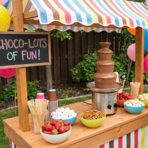 chocolate fountain for kids birthday party