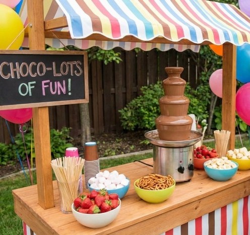 chocolate fountain for kids birthday party